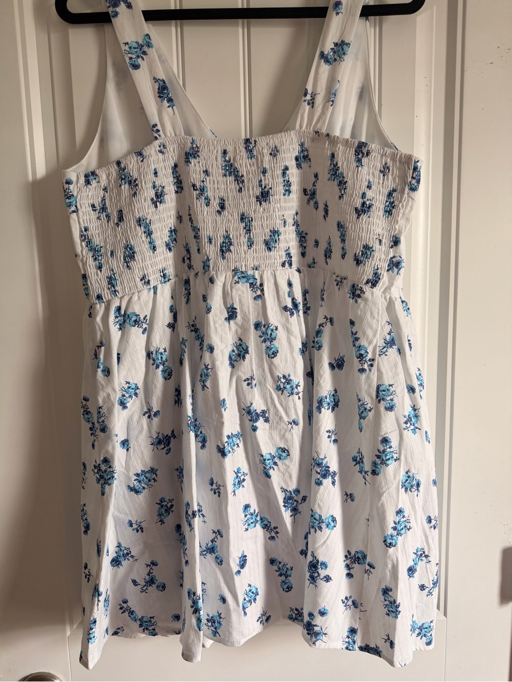 No Boundaries White Dress with Blue Floral Accents - Picture 7 of 7